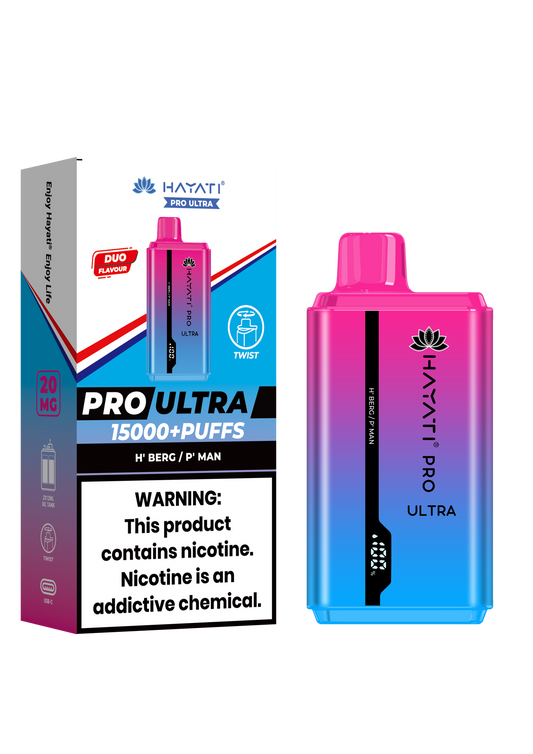 Hayati Pro Ultra 15000 Puffs Disposable Vape - H'Berg / P'Man Vape Shop Belper, Derby, Ripley