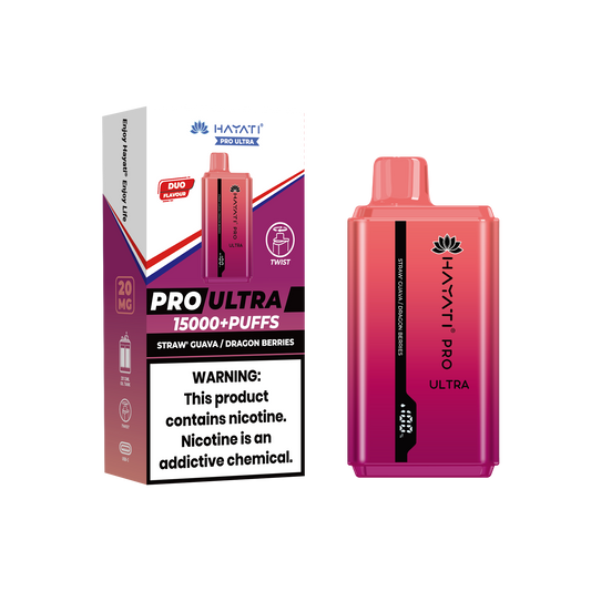 Hayati Pro Ultra 15000 Puffs Disposable Vape-Strawberry Guava / Dragon Berries Vape Shop Belper, Derby, Ripley